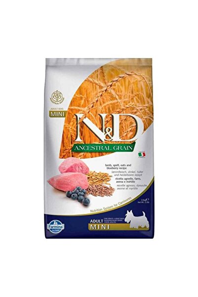 N&D Ancestral Grain Kuzulu Yaban Mersinli Küçük Irk Düşük Tahıllı Yetişkin Köpek Maması 2,5 Kg