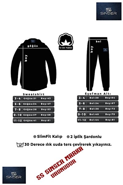 SS SİNSER Kapşonlu Çocuk “GUMBALL SYH-BYZ YAZILI” Baskılı Eşofman Takımı