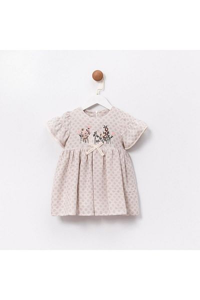 miabambim Flower Embroidered Girl's Dress Multicolor