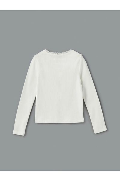 LC Waikiki Lcw Kids Ecru Crew Neck Girl's T-Shirt