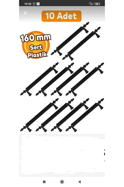 Ulaş Hırdavat Polavit 160 mm Μαύρο Σκληρό Πλαστικό 10 Τεμάχια Έπιπλα, Ντουλάπια κουζίνας και λαβές ντουλάπας (ΠΕΡΙΛΑΜΒΑΝΕΤΑΙ ΒΙΔΑ)