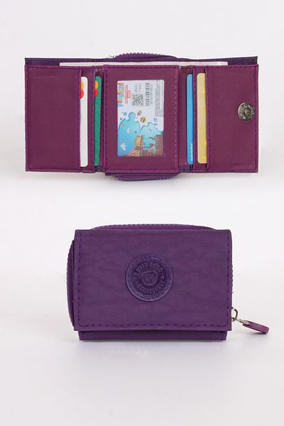 MILANOFOX Women's Crinkle Fabric Wallet - Snap Closure, Card Holder and Zipper Accessory