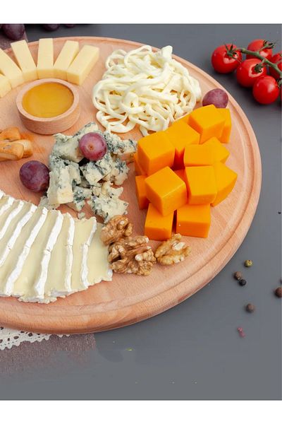 Transformacion لوح تقديم وقطع بيتزا Lahmacun خشبي مقاس 34 سم - قطعتان
