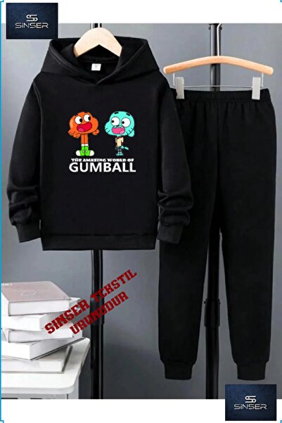 SS SİNSER طقم بدلة رياضية للأطفال بطبعة "GUMBALL SYH-BYZ WRITTEN"