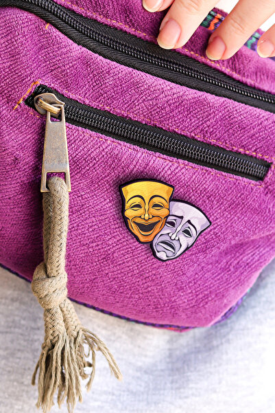 Rozzy Lab Tragedya Ve Komedya Tiyatro - Rozet - Broş - Yaka Çanta Aksesuar