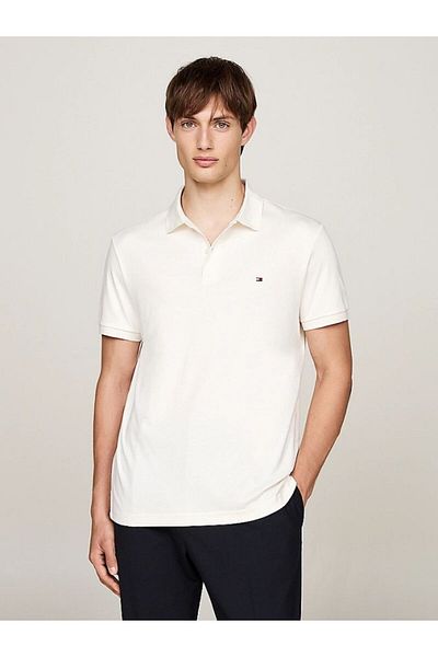 Tommy Hilfiger Men's Woven Polo Neck Short Sleeve Casual Yellow Polo Neck T-Shirt Mw0Mw35585-Z00
