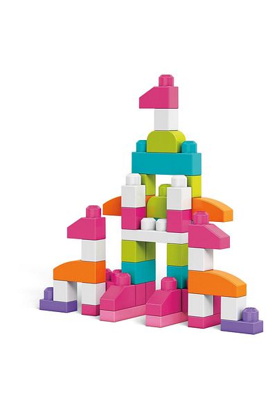 MEGA BLOCKS أكياس ميجا بلوكس 80 قطعة - وردي Cyp72-dch62