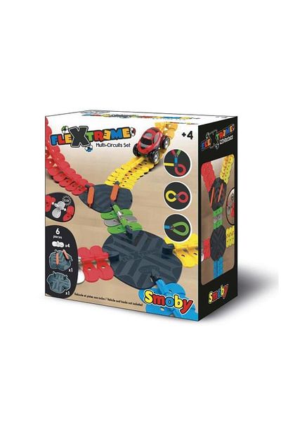 Smoby , 180911, Flextreme Multi-Race Set Intersection Joint, Connect with Other Sets, 4 Prong, Full