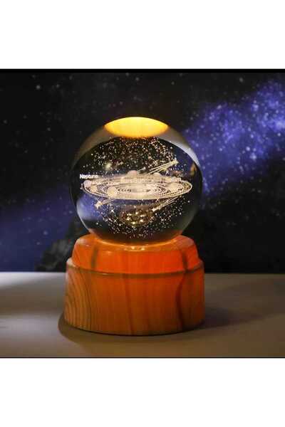 mr shopping MR Dönen 3D Kristal Cam Küre Büyük boy Usb'li Gece Lambası ,Led, ...