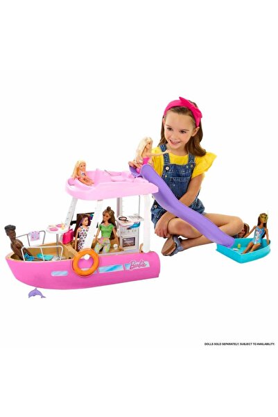 Barbie 'nin Rüya Teknesi Havuzlu ve kaydıraklı Barbie'nin Rüya Botu oyun seti ve aksesuarlar HJV37