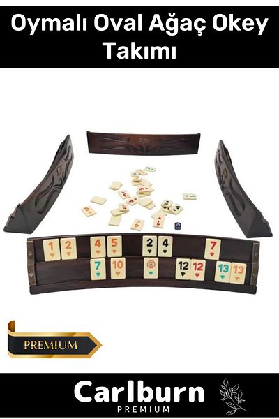 Carlburn Large Size Lobster Entertainment Hobby Game 101 with Vip Bag - Tree Carved Oval Tree Okey Set