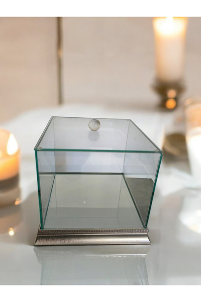 AYZ HOME 25*25*20 cm Bridal Groom Bundle - Glass Promise Engagement Dowry, Wooden Mirrored Base