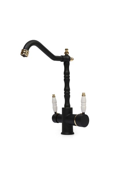FAUMIX Rustic Black Gold Colored 3-Way (Purification-Hot-Cold Water Inlet) Kitchen Faucet