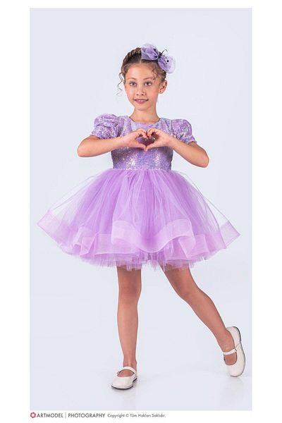 KOKOŞ BEBEK Rochie cu paiete cu cataramă pufoasă (SE RECOMANDĂ ACHIZIȚI O MĂRIME MARE)
