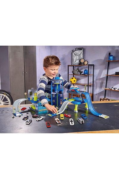 Majorette Large Police Station with Sound and Light + 5 Metal (Die-Cast) Vehicles 212050030