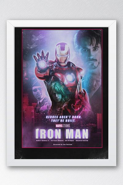 Saturn Επιτραπέζιο με κορνίζα Iron Man - Επιτραπέζια αφίσα ταινίας Iron Man Marvel