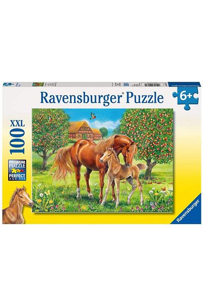 RAVENSBURGER 100 Piece Puzzle Happy Horses on the Meadow105779