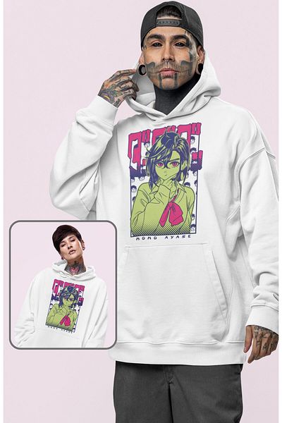 Fuddy Moda Φούτερ με κουκούλα με στάμπα Momo Ayase, Unisex Dandadan Anime Hoodie