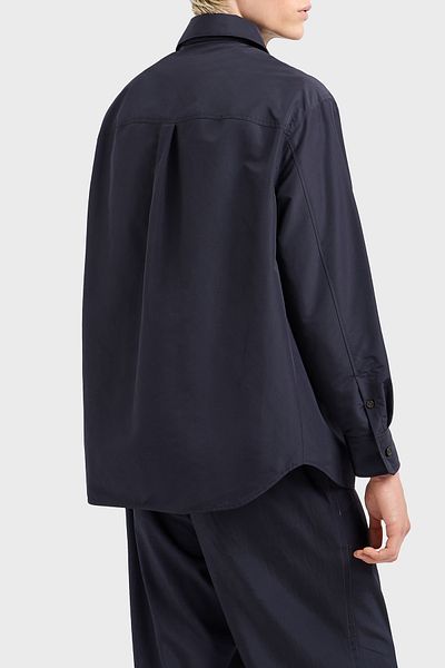 Emporio Armani Relaxed Fit Patch Pocket and Logo Patch Shirt Jacket Men's Shirt Jacket