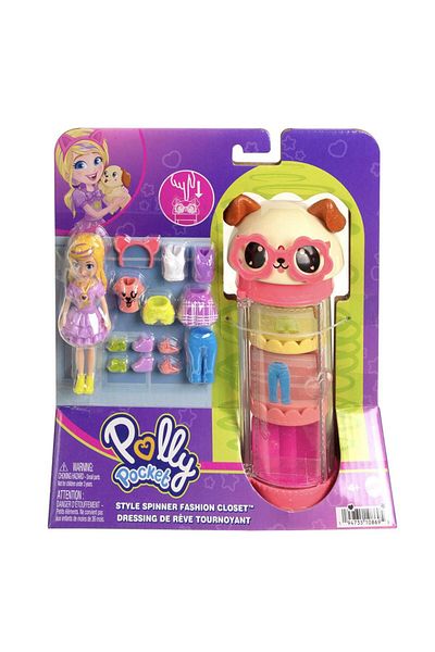mattel Polly - Style Spinner Fashion Closet Dog Hkw04-Hkw06