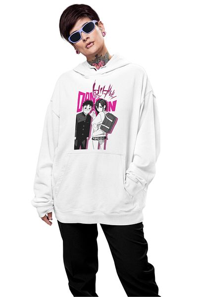 Fuddy Moda Φούτερ με κουκούλα με στάμπα Okarun και Momo, Unisex Dandadan Anime με κουκούλα