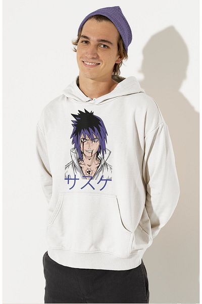 Fuddy Moda Φούτερ με κουκούλα με στάμπα Uchiha Sasuke - Unisex Anime Hoodie