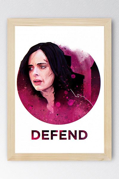 Saturn Jessica Jones Framed Painting - Marvel Defenders Tv Series Poster Painting