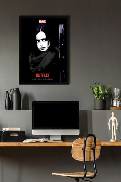 Saturn Tablou înrămat Jessica Jones - Poster de desene animate Marvel