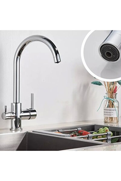 Genel Markalar Arıtmalı Mutfak Bataryası 3yollu Krom Arıtmalı Mutfak Bataryası