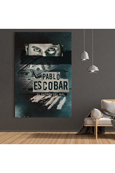 TosbArt Narcos Dijital Baskı Dikey Kanvas Tablo Hobi Odası Ofis İşyeri Cafe O...