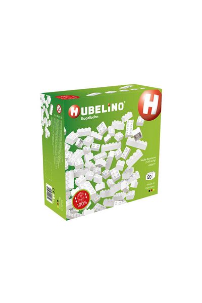 Hubelino مكعبات بناء ذات كتلة بيضاء من Marble Run 420619   (120 قطعة) 420619