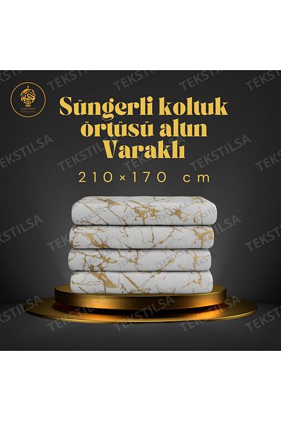 Tekstilsa Husă pentru canapea extensibilă New Fashion Gold Leaf Decorativ Lurex alb Husă pentru scaun cu burete 1buc