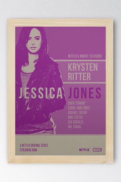 Saturn Jessica Jones Framed Painting - Marvel Tv Series Poster Painting
