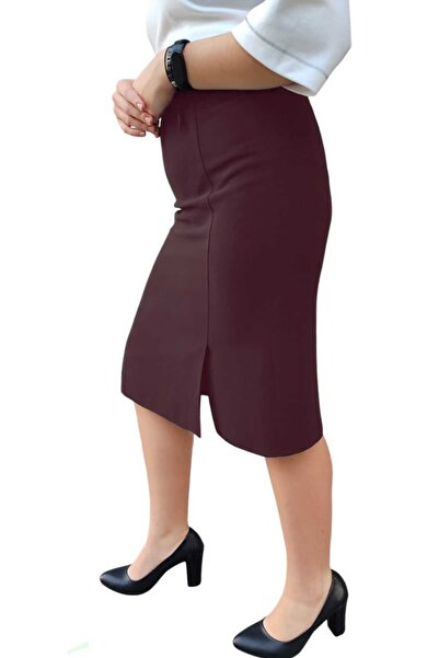 Butik Fusta creion din țesătură portoricană, scurtă, cu căptușeală, până la genunchi, lungimea fustei 65 cm