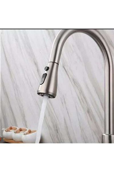 HESAPLI ÇARŞI Fleko Inox Spiral Kitchen Sink Faucet Stainless Steel
