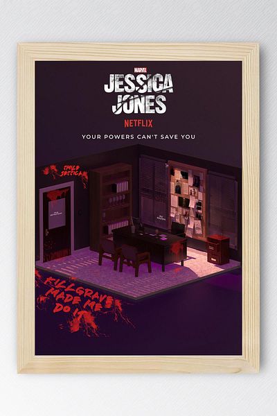 Saturn Jessica Jones Framed Painting - Marvel Tv Series Poster Painting