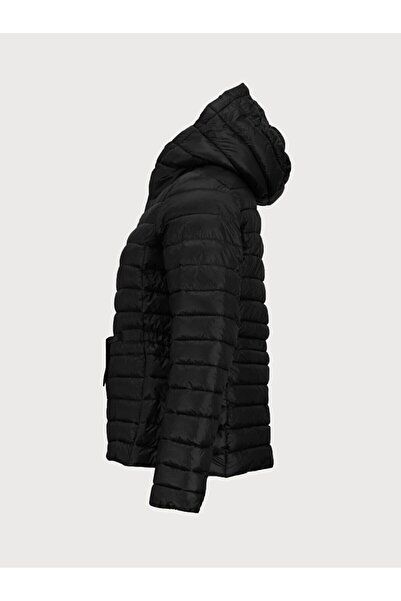 Ltb Plain Hooded Zippered Black Coat