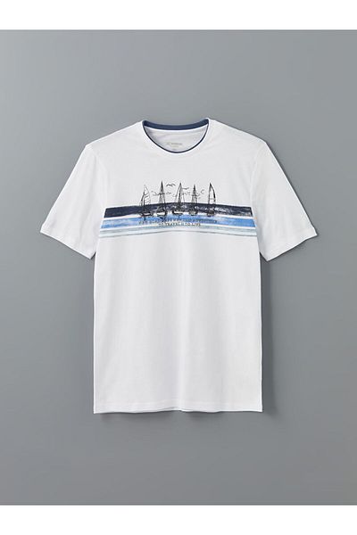 LC Waikiki Ανδρικό μπλουζάκι LCWAIKIKI Classic Crew με λαιμόκοψη κοντό μανίκι με στάμπα χτενισμένο βαμβακερό ανδρικό μπλουζάκι