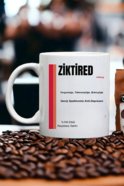 thekam Ziktired İlaç Baskılı Kupa Bardak - Komik Yazılı Kupa Bardak