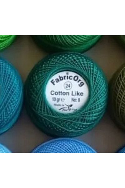 fabricorg Etamin-Cross Stitch Algodón Thread - Μονό Μάτσο - Νούμερο 24 Χρώμα (10 GR-NO8 IP)