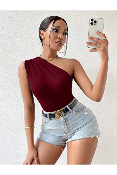 Lucky Line KATIE Jedno rame šik! Sa likrom Viskoza Bluza, udobna i stilizovan...