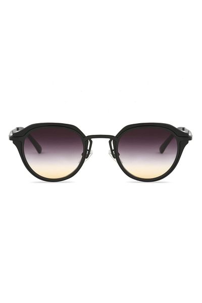 TomyHelf Oval Design Black Frame Black Gradient Glass Women's Sunglasses
