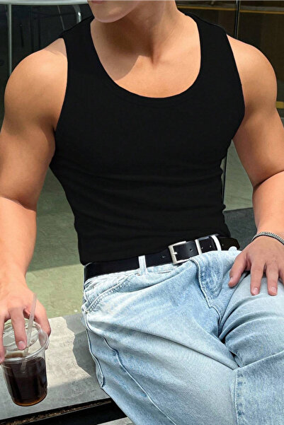 Tarz Cool Men's Ribbed Sleeveless T-Shirt Tank Top