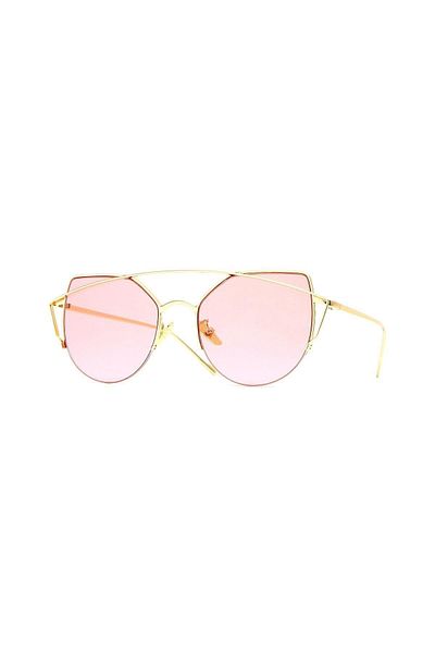TomyHelf Pink Glass Women's Sunglasses - Cat Eyes Design, Gold Frame