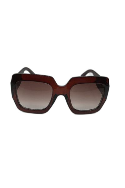 TomyHelf Brown Glass Square Frame Women Sunglasses Ae1795c18b3314x3
