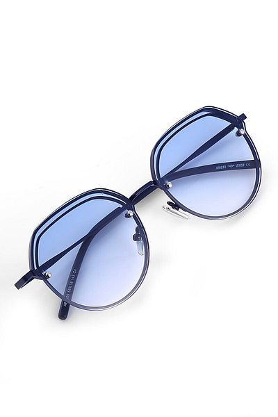 TomyHelf Ae2009C4B4474 Unisex Blue Gradient Oval Rim Sunglasses