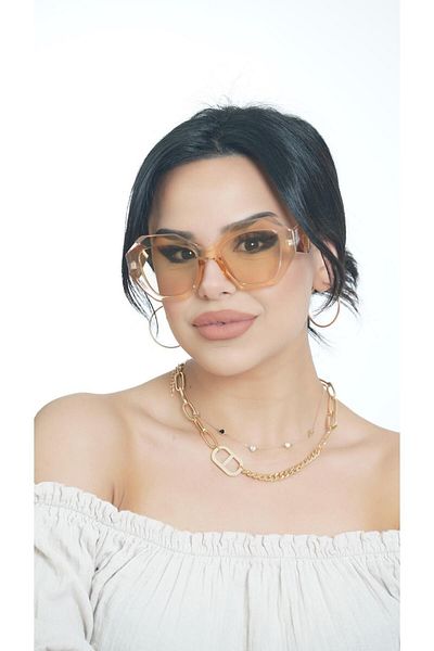 TomyHelf Nude Color Stylish Design Women's Sunglasses - Pr Frame Glass