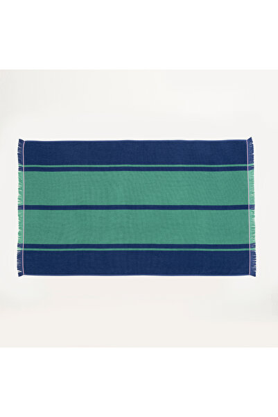 Zsa Zsa Zsu Vıseu Saçaklı Jakarlı Geniş Çizgili Pamuk %100 Pamuk Plaj Havlusu...