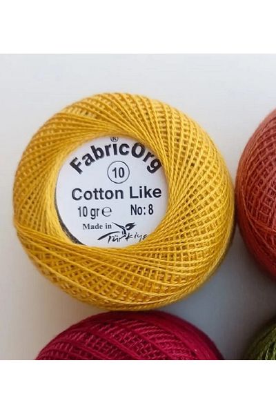 fabricorg Etamin-Cross Stitch Algodón Thread - Single Grain - Νούμερο 10 Χρώμα (10 GR-NO8 IP)
