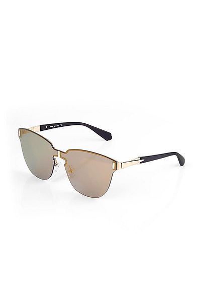 TomyHelf Gold Frame Mirrored Glass - Women's Oval Design Sunglasses